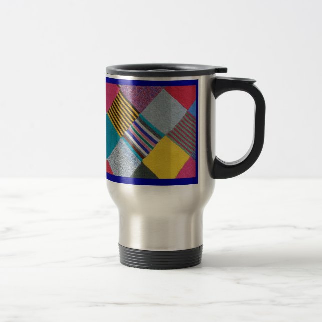 Colorful cozy knitted wool pattern travel mug (Right)