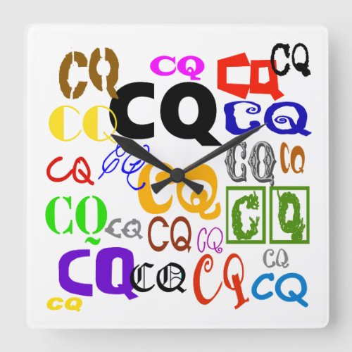 Colorful CQ Letters Ham Radio Clock