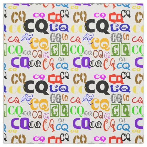 Colorful CQ Letters Ham Radio Fabric