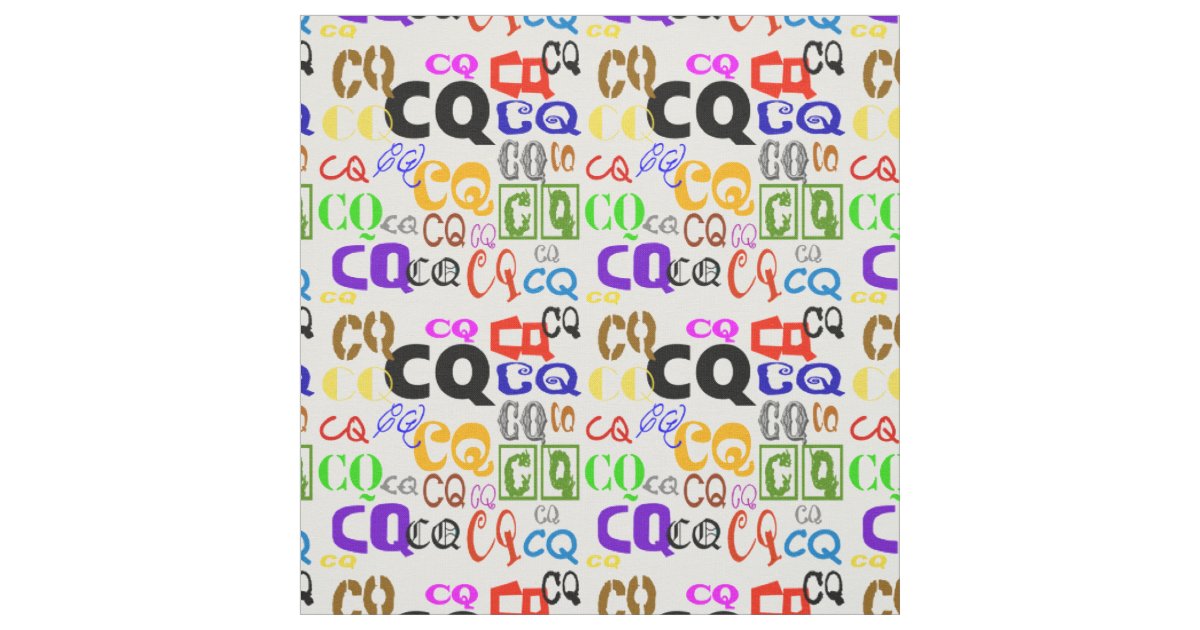 Colorful CQ Letters Ham Radio Fabric | Zazzle