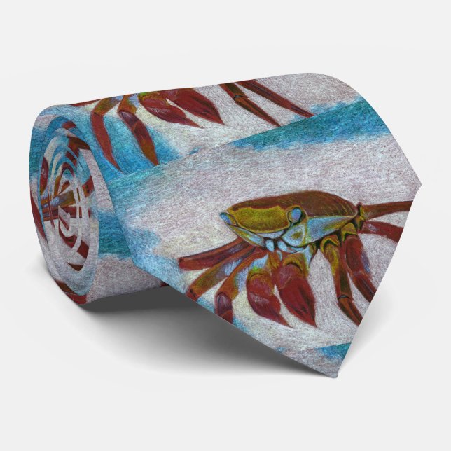 Colorful Crab Neck Tie (Rolled)