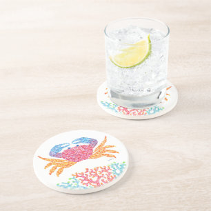Colorful Crab Sandstone Coaster