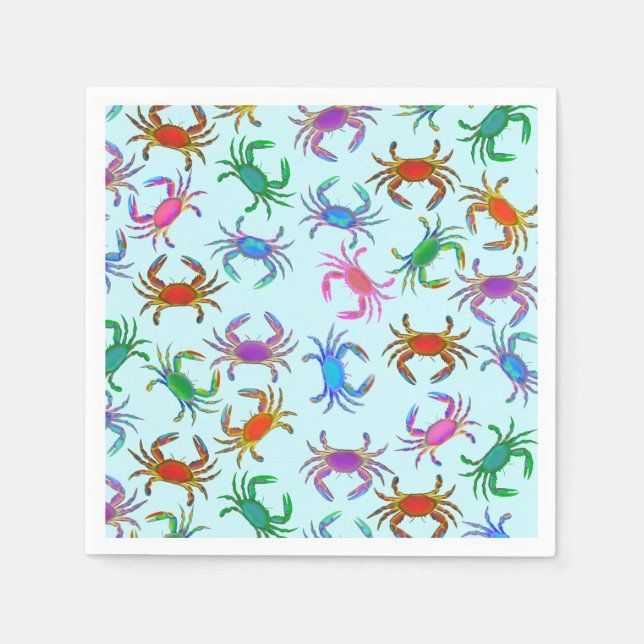 Colorful Crabs Party Napkins (Front)
