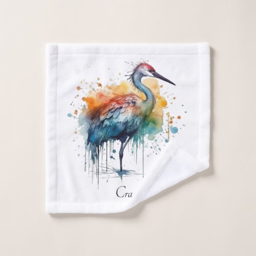 Colorful crane customizable wash cloth