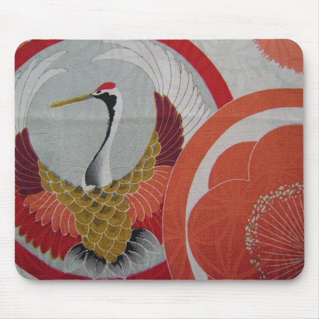 Colorful Crane Mouse Pad (Front)