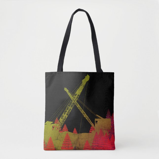Colorful Crane Operator Operating Engineer Fantasy Tote Bag (Front)
