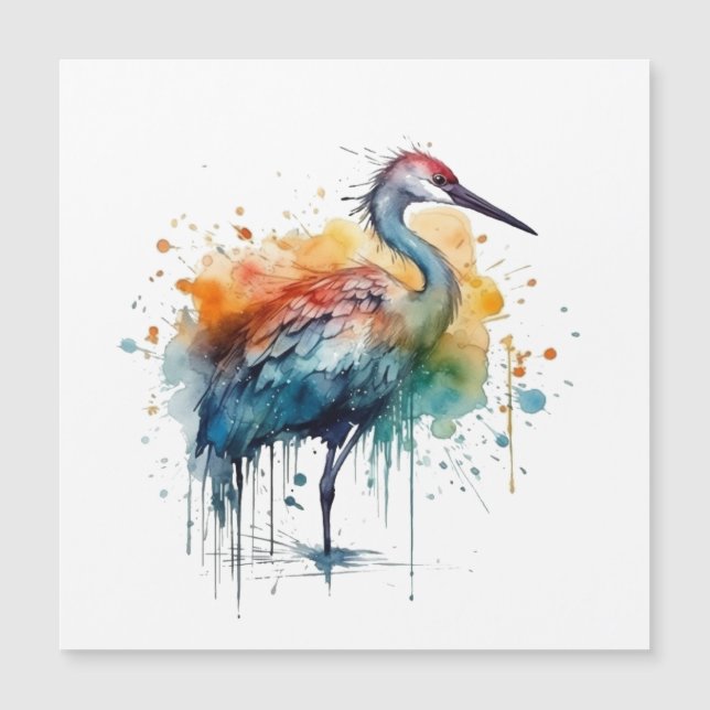 Colorful crane standing in the water  (Front)