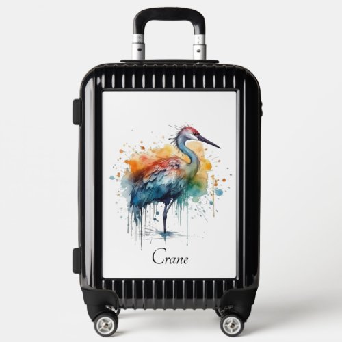 Colorful crane standing in the water  luggage