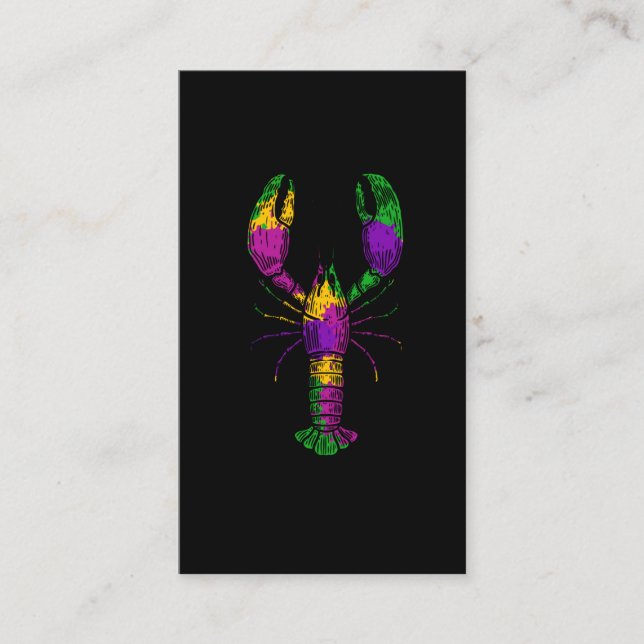 Colorful Crawfish Art Seafood Foodie Business Card (Front)