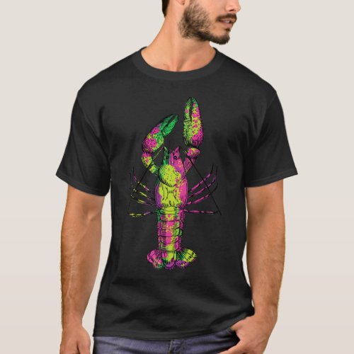 Colorful Crawfish Mardi Gras Super Soft Graphic T_ T_Shirt