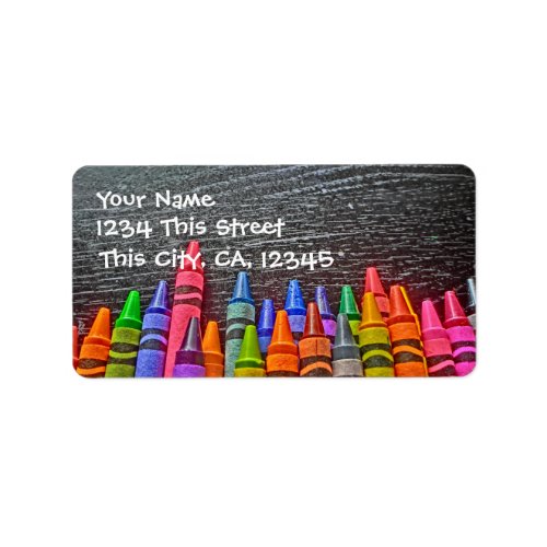 Colorful Crayon Address Labels