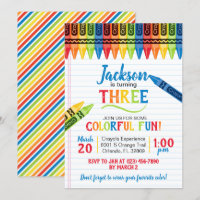 Colorful Crayon Art Party Birthday