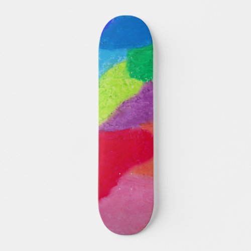 Colorful crayon art print skateboard deck