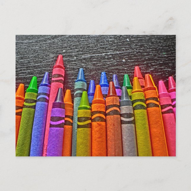 Colorful crayon bright idea postcard (Front)