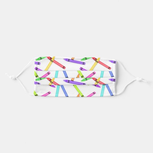 Colorful Crayon Teacher Face Mask (Front, Folded)