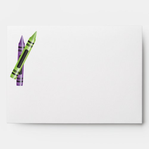 Colorful Crayons Birthday Party Envelope