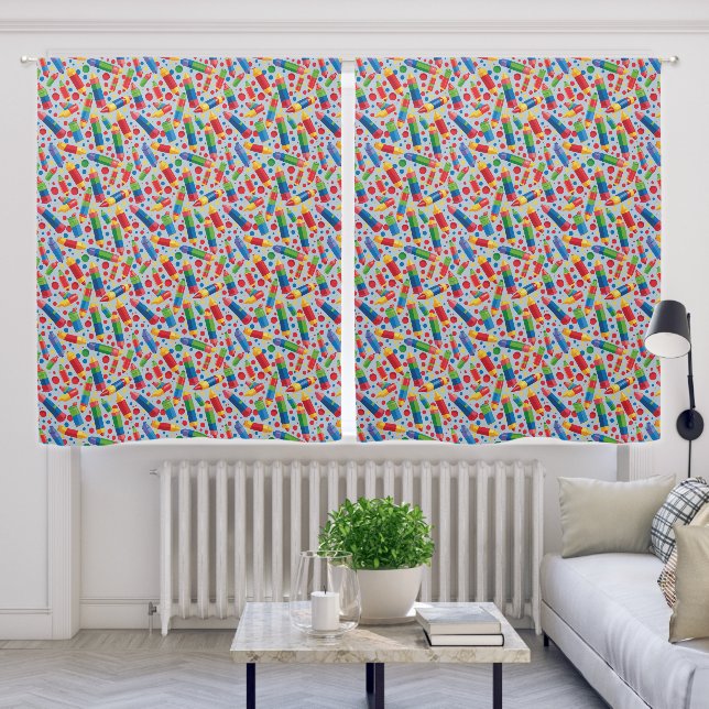 Colorful Crayons Blackout Curtains (Living Room)