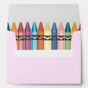colorful crayons cool teacher return address envelope