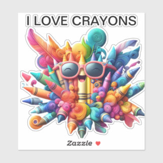Colorful Crayons Custom-Cut Vinyl Sticker