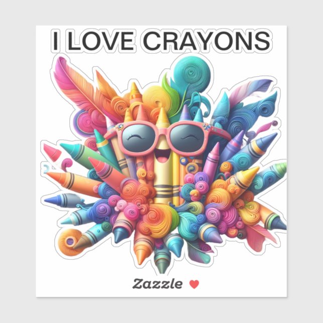 Colorful Crayons Custom-Cut Vinyl Sticker (Sheet)