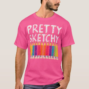 Colorful Crayons Doodling Sketching Drawing Artist T-Shirt
