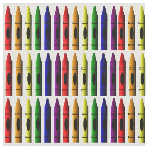 Colorful Crayons Fabric