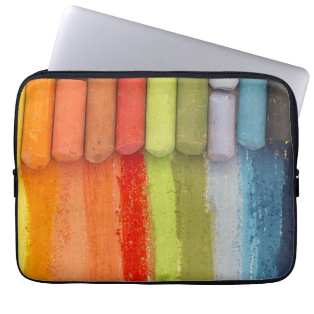 colorful crayons laptop sleeve (Front)