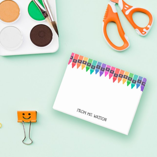 Colorful Crayons Note From School Teacher (Creator Uploaded)