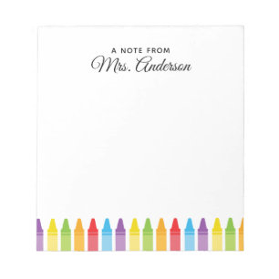 Colorful Crayons Teacher Appreciation Notepad