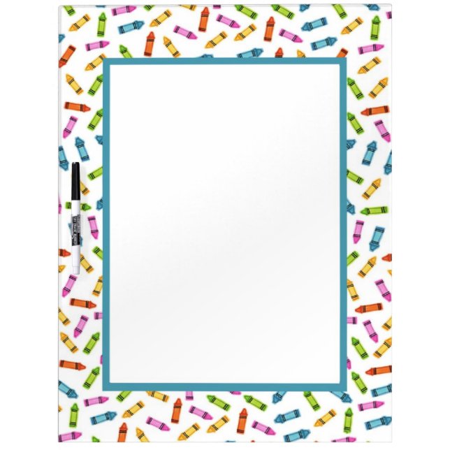 Colorful crayons theme dry erase board (Front)
