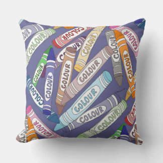 Colorful Crayons Throw Pillow