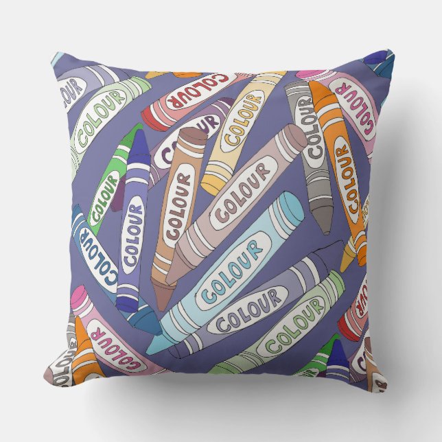 Colorful Crayons  Throw Pillow (Front)