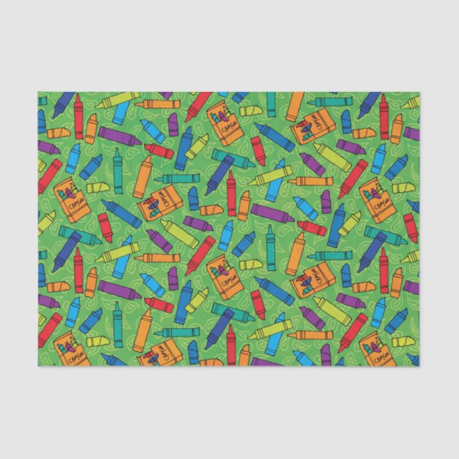 Colorful Crayons Tissue Paper (Front)