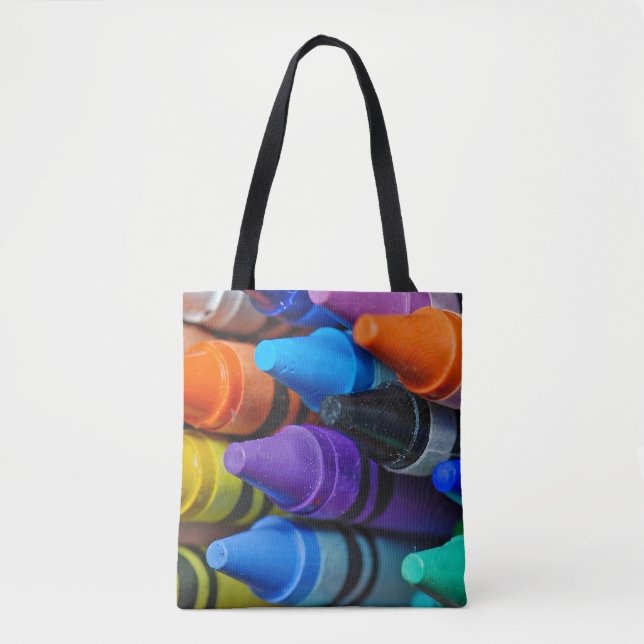 colorful crayons tote bag (Front)