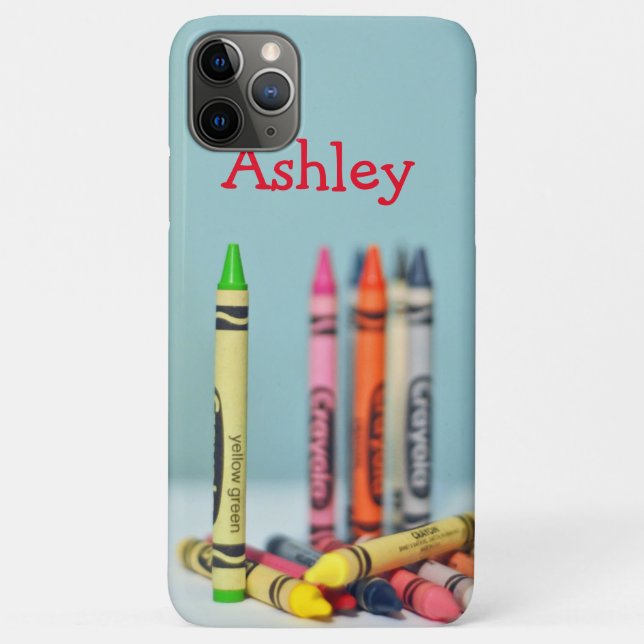 Colorful Crayons with customizable name Case-Mate iPhone Case (Back)
