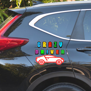 Colorful Crazy Driver Design Sticker