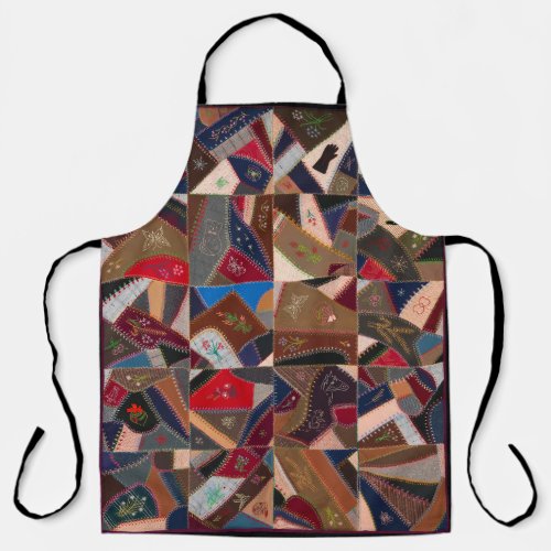 Colorful crazy quilt apron
