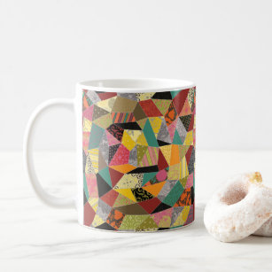 Colorful Crazy Quilt Patchwork Coffee Mug