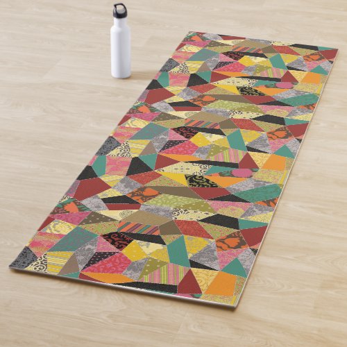 Colorful Crazy Quilt Patchwork Yoga Mat