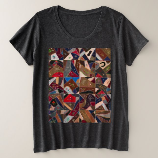 Colorful crazy quilt plus size T-Shirt (Design Front)