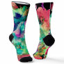 Colorful, Crazy, Trendy, Bold Abstract Watercolor Socks