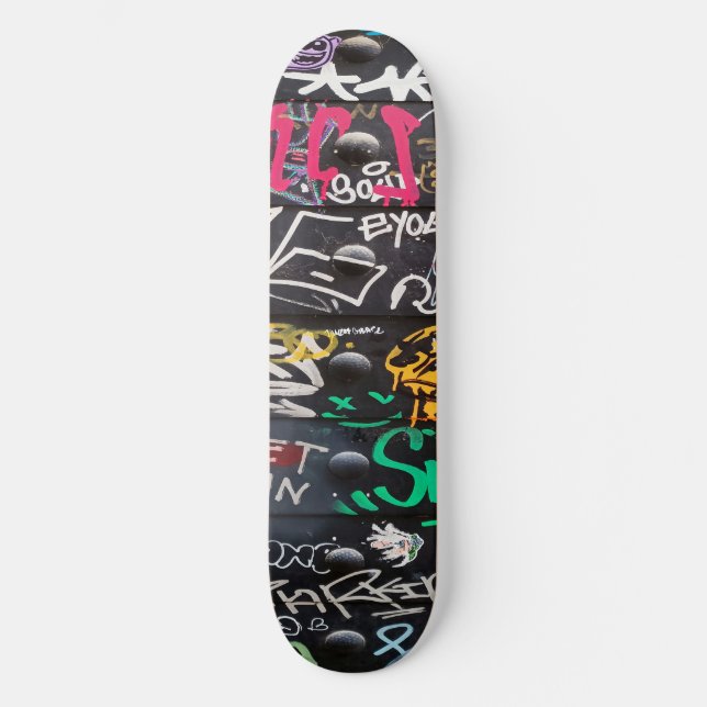 colorful crazy writings skateboard (Front)