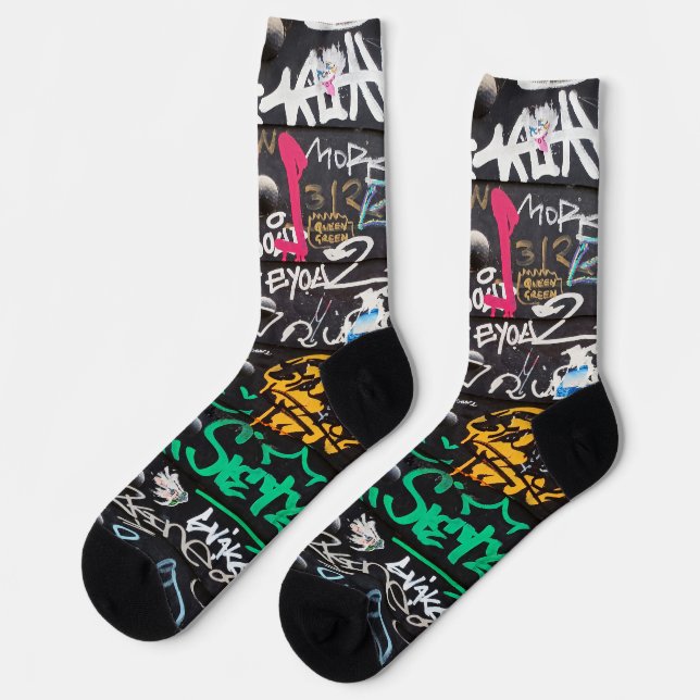 colorful crazy writings socks (Left)