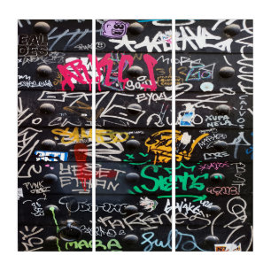 colorful crazy writings triptych