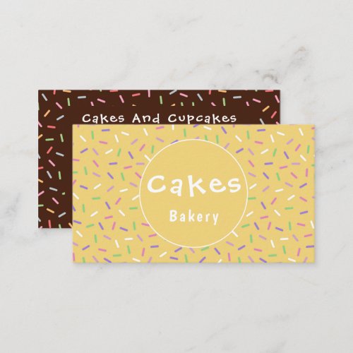Colorful Cream Cute Sprinkles Bakery Business Card