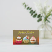 colorful creamy cupcakes business card (Standing Front)