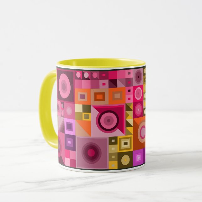 Colorful creative artistic graphical birthday gift mug (Front Left)
