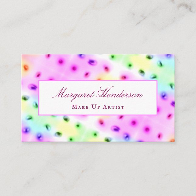 Colorful Creative Make Up Artist Business Card (Front)