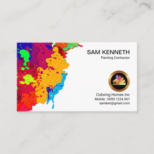 Colorful Creative Paint Splatter Peeling Paint Business Card