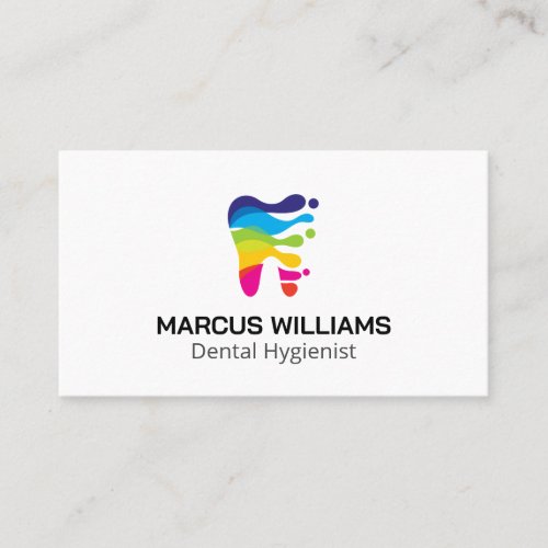 Colorful Creative Tooth Logo  Dental Business Card